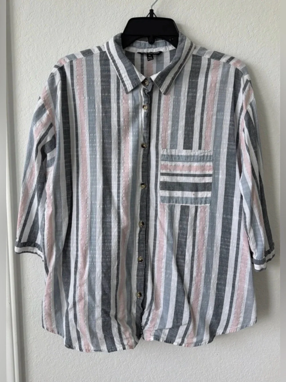 Unique Spectrum Button Up Blouse - Picture 1 of 6